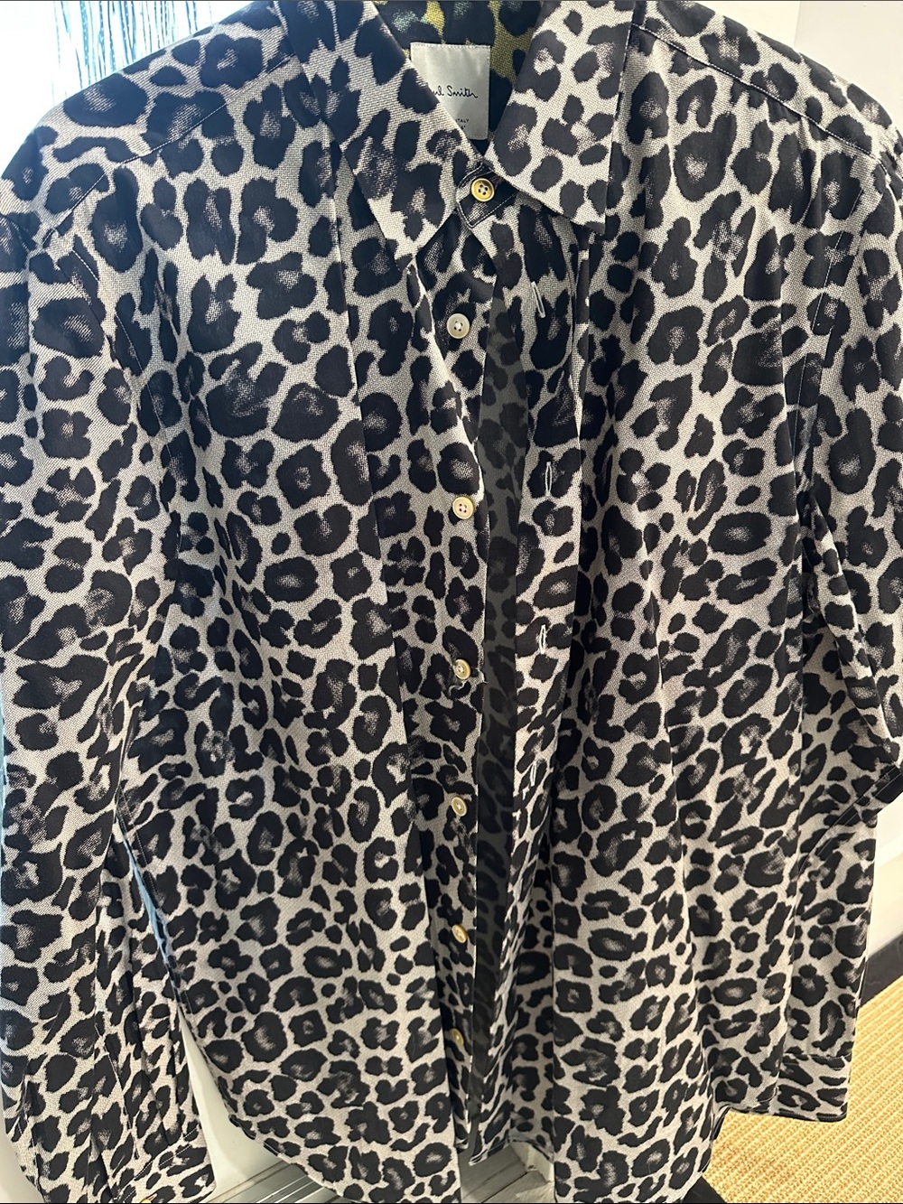 Paul Smith Black and White Leopard Print long sleeve Shirt